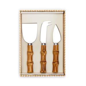 Set of 3 Natural Bamboo Handle Cheese Knives-Home/Giftware-Kevin's Fine Outdoor Gear & Apparel