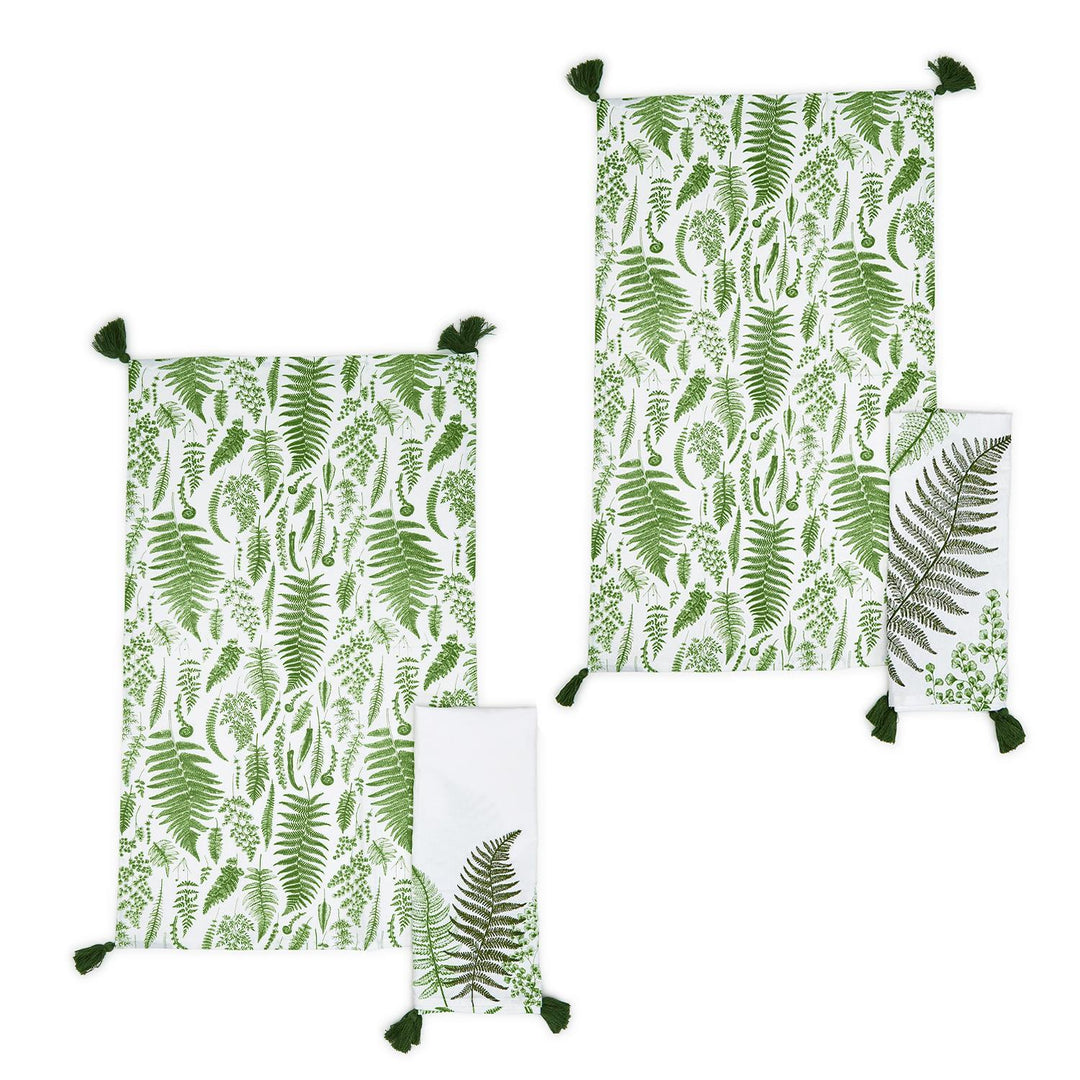 Fanciful Fern (Set of 2) Dish Towels with Tassels-Home/Giftware-Kevin's Fine Outdoor Gear & Apparel