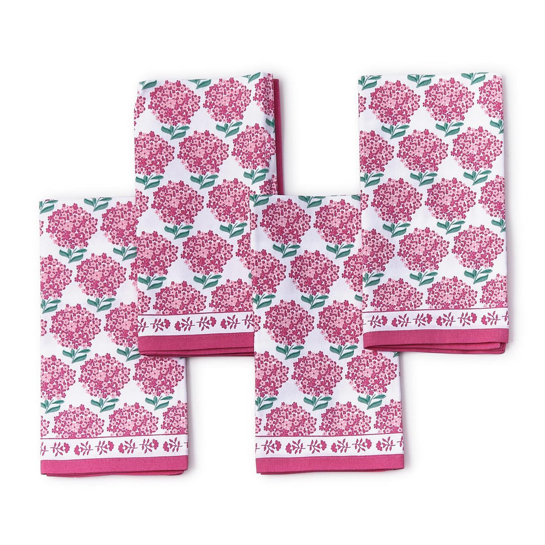 Hydrangea Napkins Set of 4-Home/Giftware-Pink/White-Kevin's Fine Outdoor Gear & Apparel