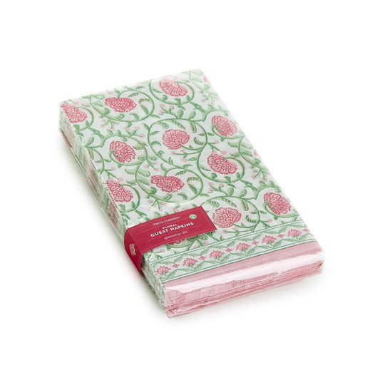 Floral Block Print 3-Ply Paper Dinner Napkin/Guest Towel-Home/Giftware-Kevin's Fine Outdoor Gear & Apparel