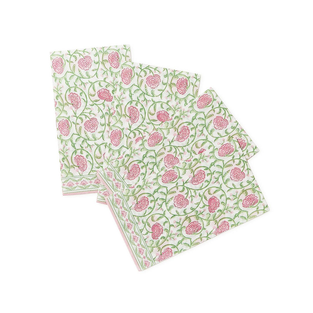 Floral Block Print 3-Ply Paper Dinner Napkin/Guest Towel-Home/Giftware-Kevin's Fine Outdoor Gear & Apparel