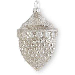 5" Glittered Silver Mercury Glass Acorn Ornament-Home/Giftware-Kevin's Fine Outdoor Gear & Apparel