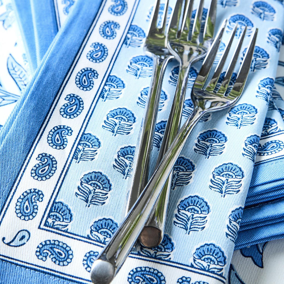 Chinoiserie Blue Block Cloth Napkins (Set of 4)-Home/Giftware-Kevin's Fine Outdoor Gear & Apparel