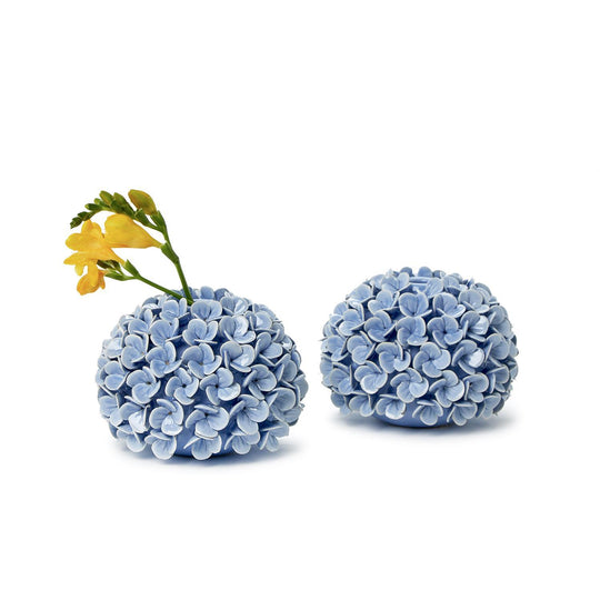 White Hydrangea Flower Bud Vases/Taper Candle Holders-Home/Giftware-Kevin's Fine Outdoor Gear & Apparel