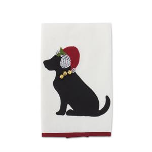 28" Santa Dog Cotton Towel-Home/Giftware-White-Kevin's Fine Outdoor Gear & Apparel