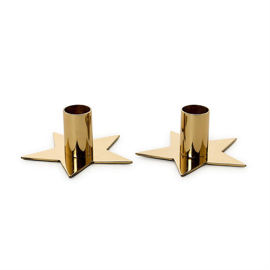 Star Shape Metallic Gold Metal Taper Candleholder-Home/Giftware-Kevin's Fine Outdoor Gear & Apparel