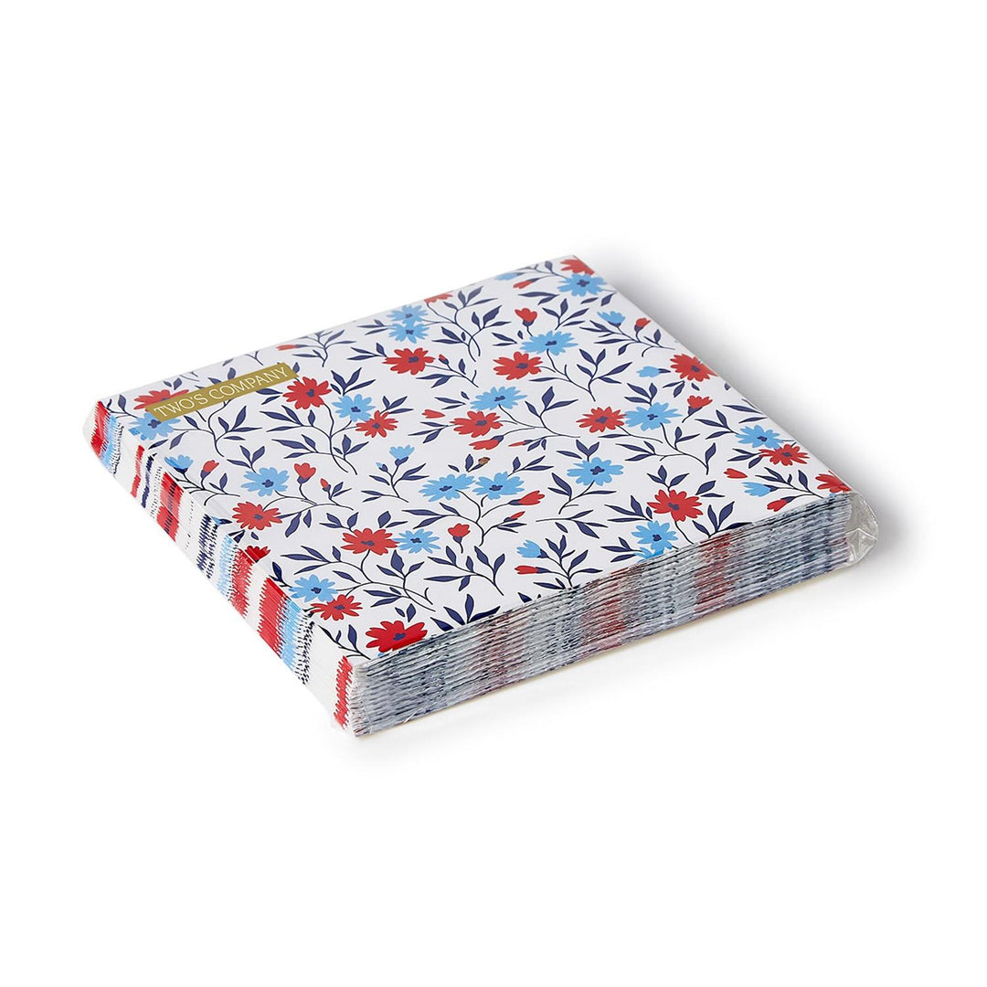 Red, White, and Bloom 3-Ply Paper Cocktail Napkin-Home/Giftware-Kevin's Fine Outdoor Gear & Apparel