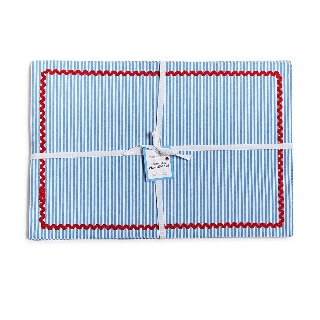Red, White, and Bloom Double Sided Fabric Placemat (Set of 4)-Home/Giftware-Kevin's Fine Outdoor Gear & Apparel
