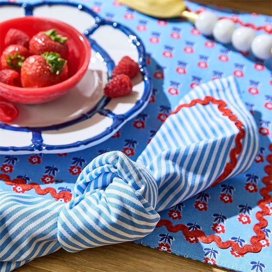 Red, White, and Bloom Double Sided Fabric Placemat (Set of 4)-Home/Giftware-Kevin's Fine Outdoor Gear & Apparel