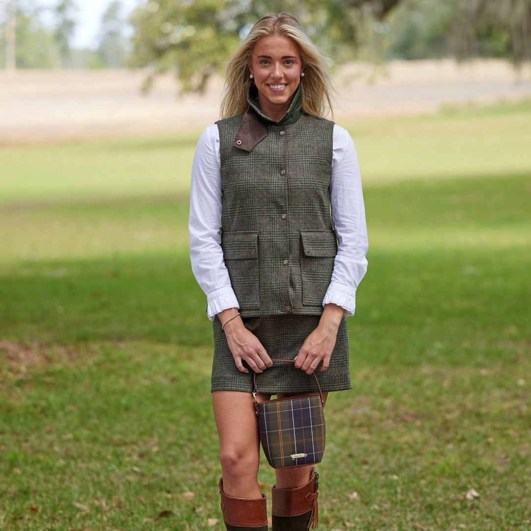 Barbour Cedar Mini Tartan Bucket Bag-Women's Accessories-Kevin's Fine Outdoor Gear & Apparel
