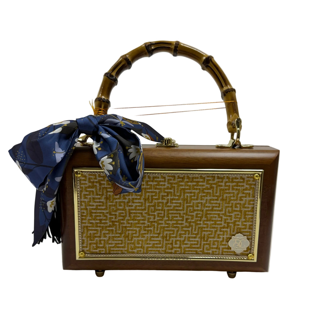 Walnut Duck Scene Handbag w/ Bamboo Handles-Women's Accessories-Kevin's Fine Outdoor Gear & Apparel