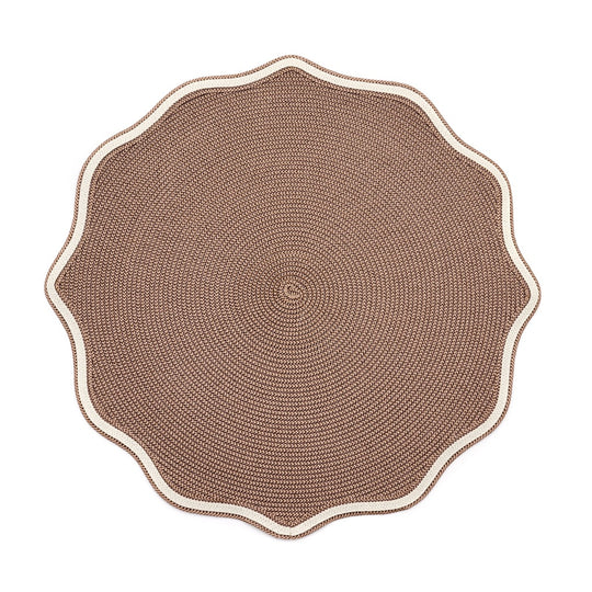 16" Autumn Piped Scalloped Oxford Placemat