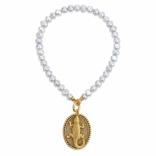 Kevin's Freshwater Pearl Pendant Necklace-Jewelry-Alligator/Grey Pearl-Kevin's Fine Outdoor Gear & Apparel
