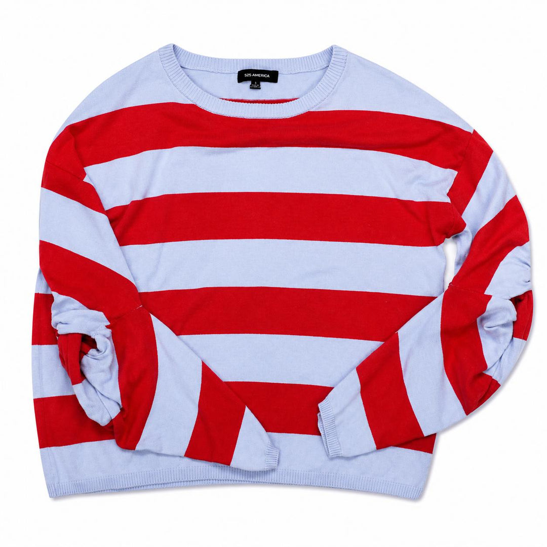 Striped Twist Sleeve Crew-Women's Clothing-Rasp Multi-S-Kevin's Fine Outdoor Gear & Apparel