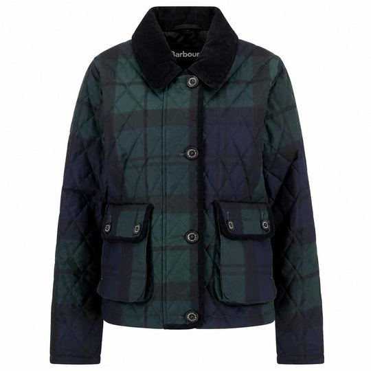 Barbour Loudon Quilt Jacket-Women's Clothing-Blackwatch Tartan-US 2/UK 6-Kevin's Fine Outdoor Gear & Apparel