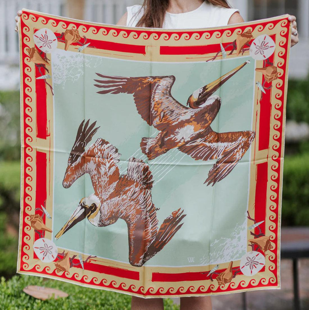 Tomato Tide Diver Double Sided Silk Scarf-Women's Accessories-Kevin's Fine Outdoor Gear & Apparel