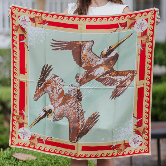 Tomato Tide Diver Double Sided Silk Scarf-Women's Accessories-Kevin's Fine Outdoor Gear & Apparel