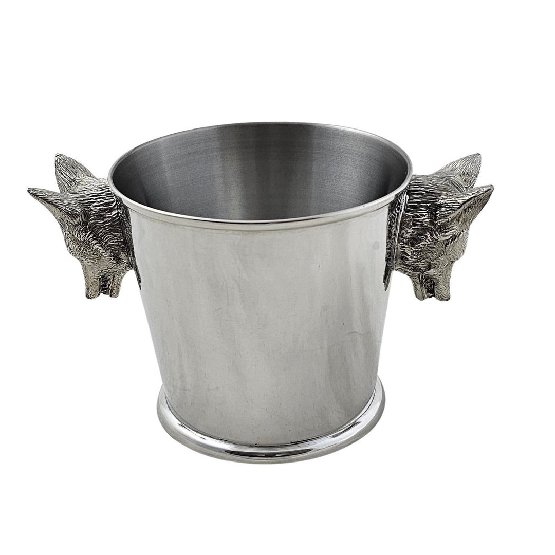 Pewter Medium Ice Bucket with Large Fox Head Handles-Home/Giftware-Kevin's Fine Outdoor Gear & Apparel