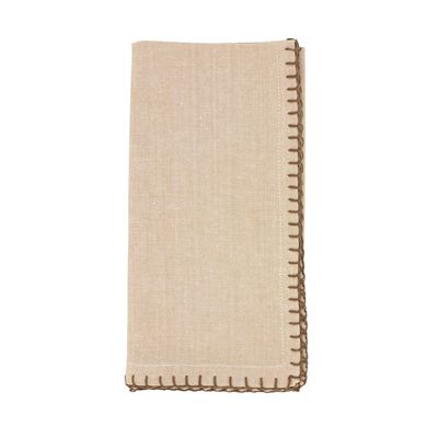 Whip Stitched Design Napkins 20"-Home/Giftware-Natural-Kevin's Fine Outdoor Gear & Apparel