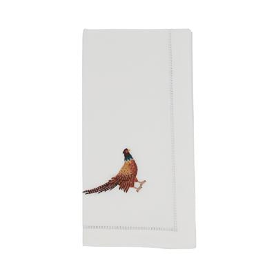 Embroidered Cotton Hemstitch 20" Napkins-Home/Giftware-White-Pheasant-Kevin's Fine Outdoor Gear & Apparel