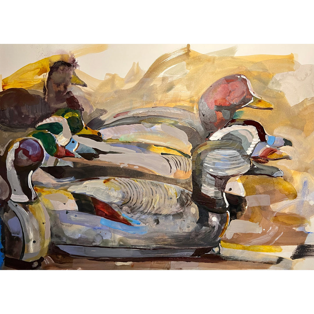 “Hand Carved Duck Decoys“ Painting By Dirk Walker-Home/Giftware-Kevin's Fine Outdoor Gear & Apparel