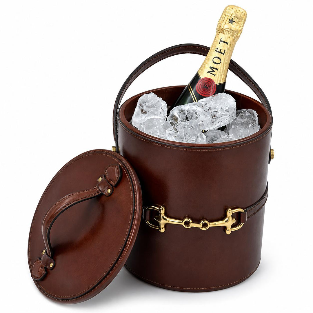 Kevin's Leather and Stainless Steel Ice Bucket-Home/Giftware-Kevin's Fine Outdoor Gear & Apparel