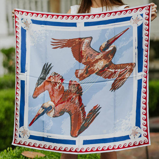Americana Tide Diver Double Sided Silk Scarf-Women's Accessories-Kevin's Fine Outdoor Gear & Apparel
