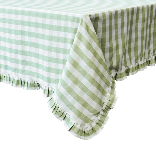 Juliska 60" x 120" Gingham Ruffle Table Cloth-Home/Giftware-Seagrass-Kevin's Fine Outdoor Gear & Apparel