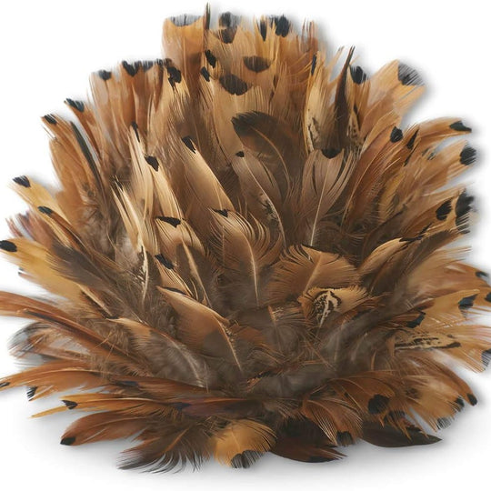 Rust Brown Feather Ball w/ Hanger