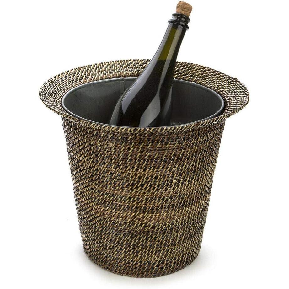 Wicker Wine & Champagne Holder with Galvanized Bucket-Home/Giftware-Kevin's Fine Outdoor Gear & Apparel