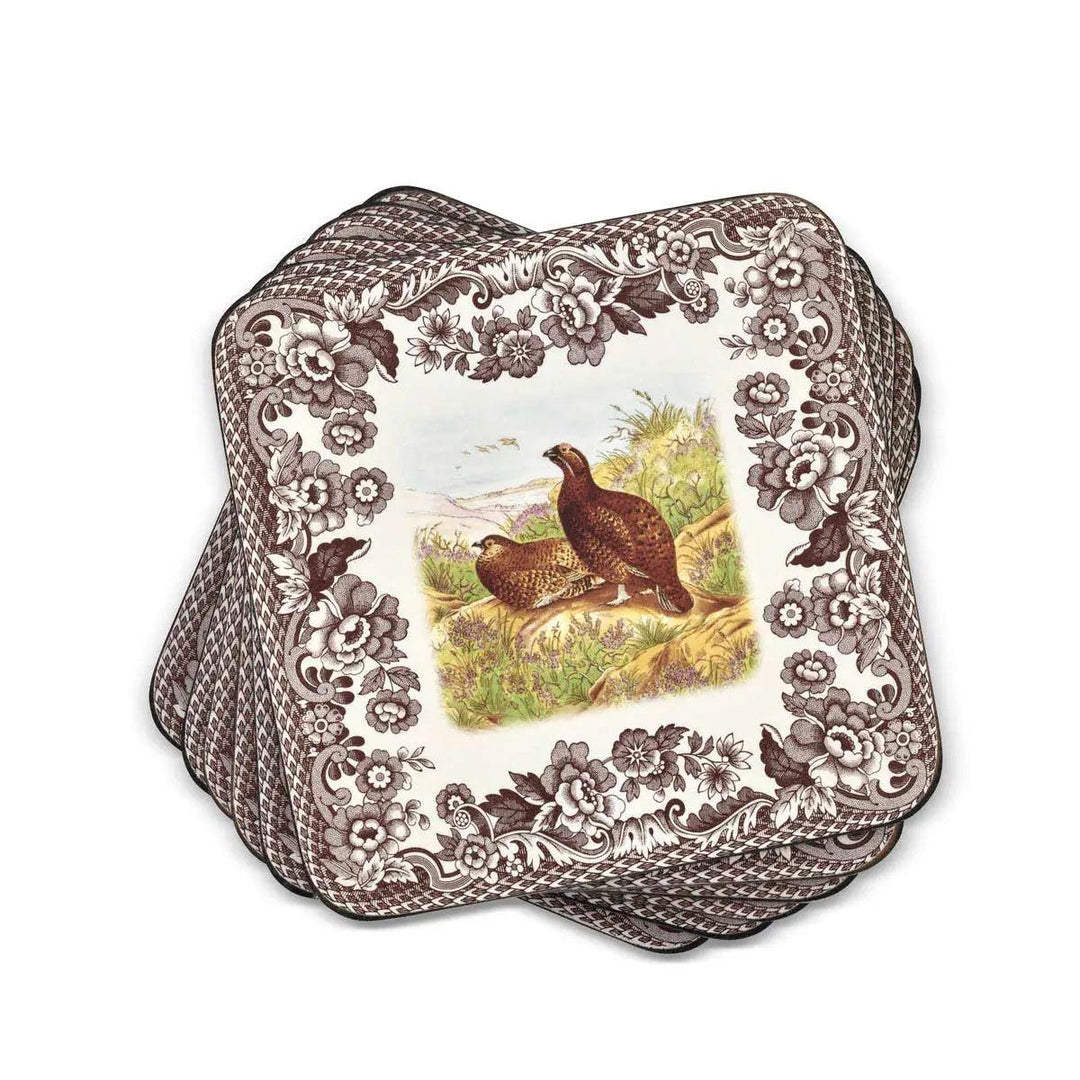 Spode Woodland Gamebird Square Coasters (Set of 6)-Home/Giftware-Kevin's Fine Outdoor Gear & Apparel