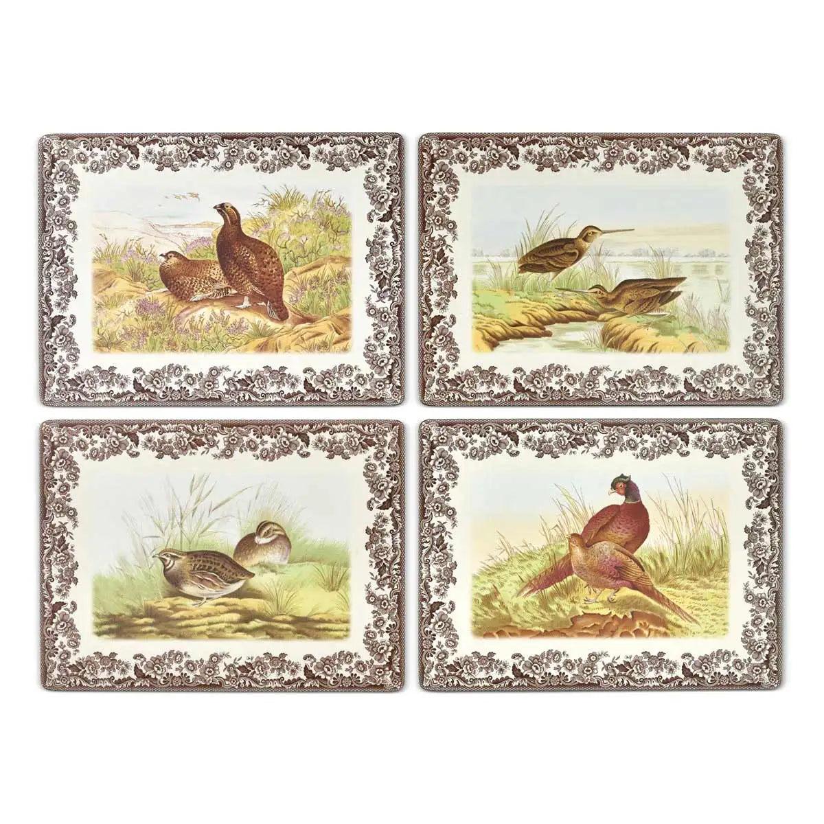 Spode Woodland Gamebird Rectangular Placemats (Set of 4)-Home/Giftware-Kevin's Fine Outdoor Gear & Apparel