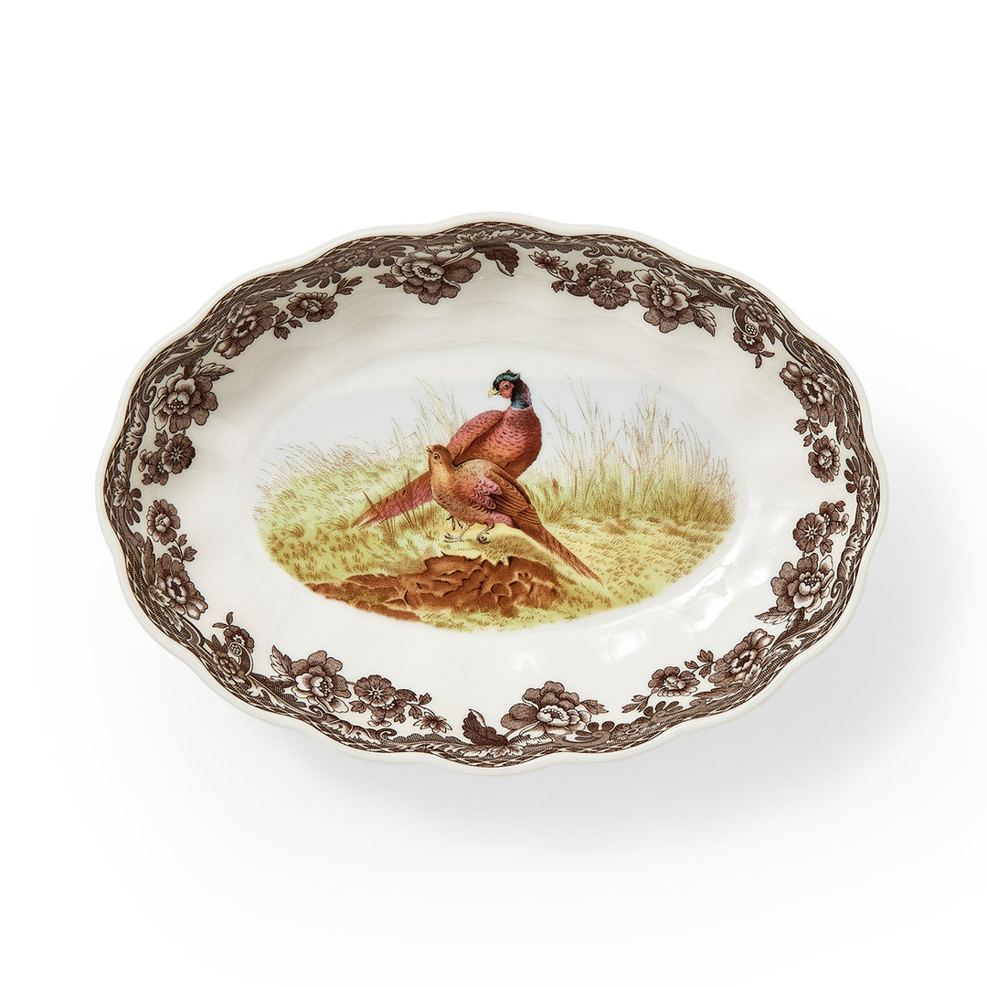 Spode Woodland Pheasant Oval Fluted Dish-Home/Giftware-Kevin's Fine Outdoor Gear & Apparel