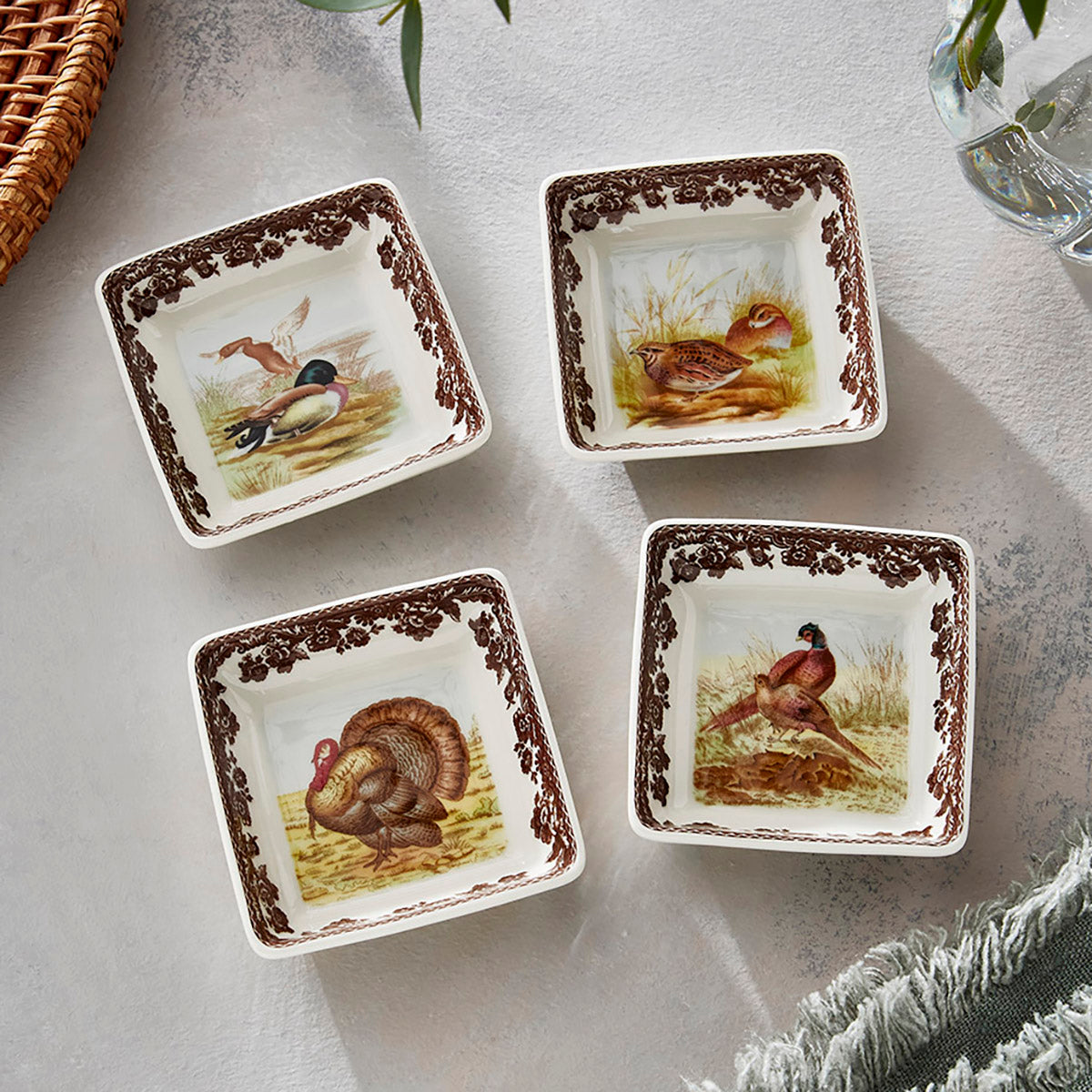 Spode Woodland Set of 4 Square Dishes | Kevin's Catalog – Kevin's