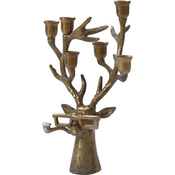 Glorious E+E Frankie Candelabra-Home/Giftware-Antique Gold-9"-Kevin's Fine Outdoor Gear & Apparel