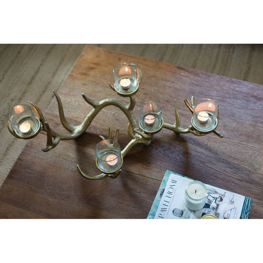 Gold Glorious Branch Candle Holder-Home/Giftware-Kevin's Fine Outdoor Gear & Apparel