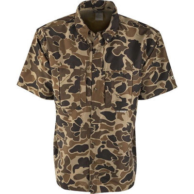 Drake Waterfowl Short Sleeve Wingshooter's Shirt-Men's Clothing-Old School-S-Kevin's Fine Outdoor Gear & Apparel