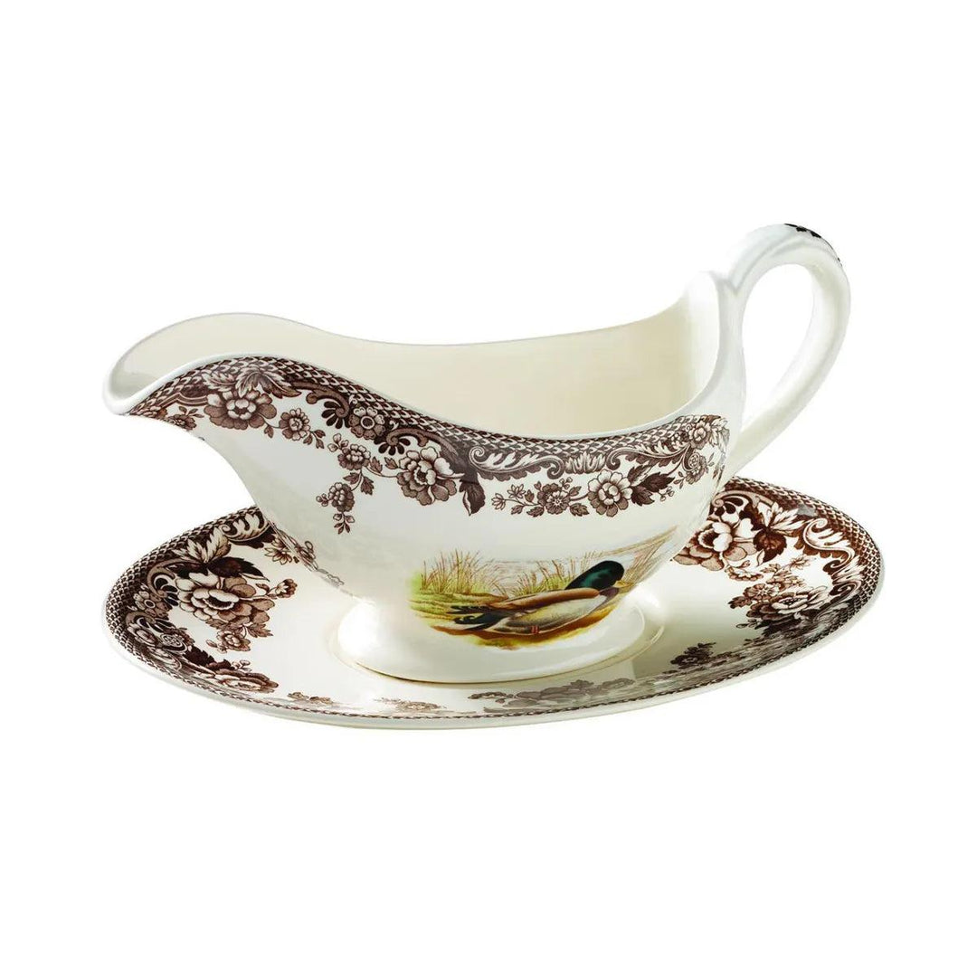 Spode Woodland 11 oz Sauceboat & Stand Mallard/Snipe/Rabbit-Home/Giftware-Mallard/Snipe/Rabbit-Kevin's Fine Outdoor Gear & Apparel