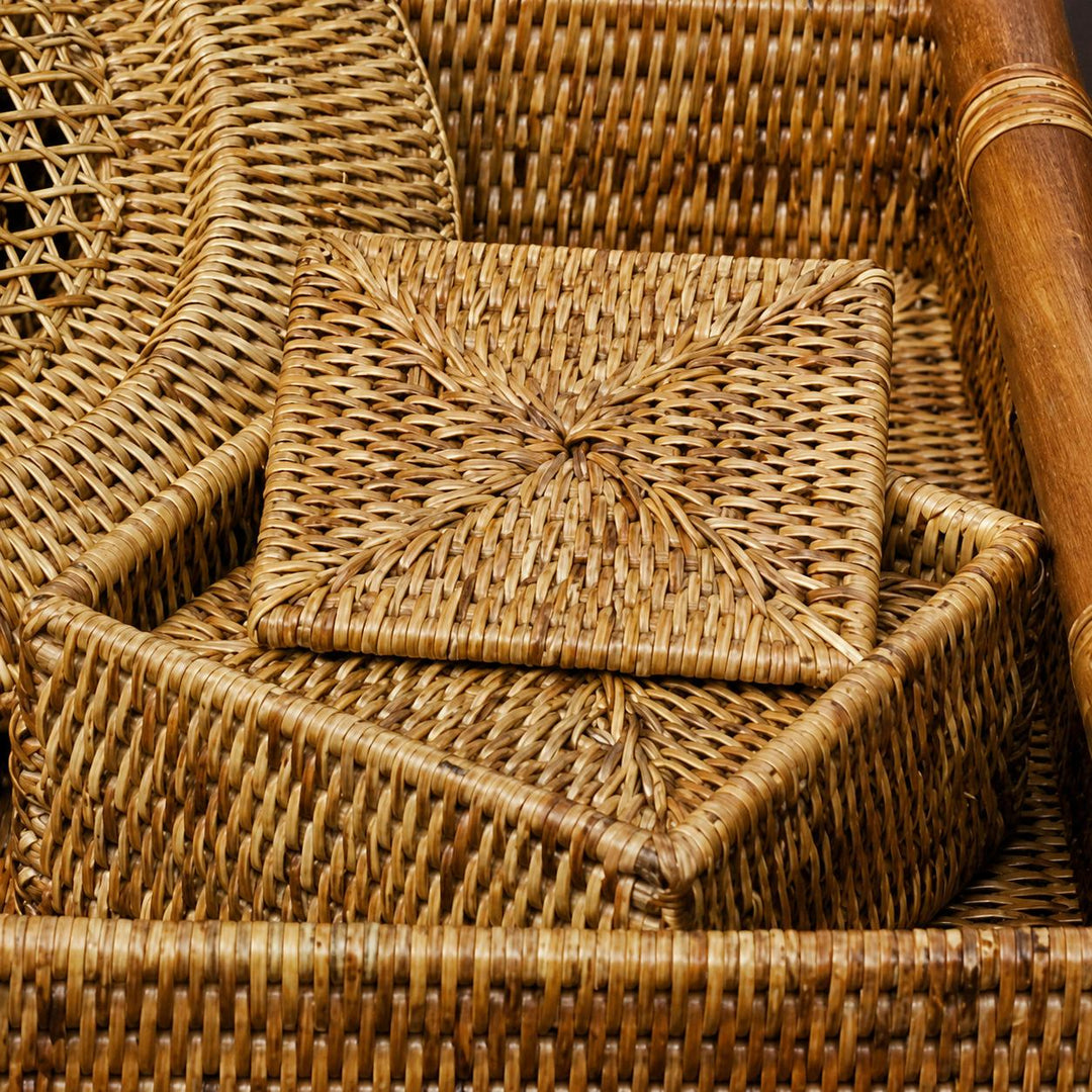 Wicker 7 pc. Square Coaster Set-Home/Giftware-Kevin's Fine Outdoor Gear & Apparel