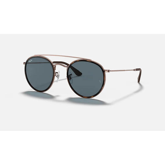 Ray Ban 0RB3647 Round Double Ridge Sunglasses-Sunglasses-BRONZE-COPPER-BLUE CLASSIC-Kevin's Fine Outdoor Gear & Apparel