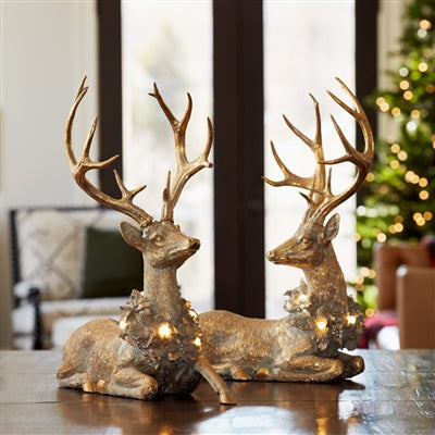 Resin Deer w/ Led Light Set of 2 Assorted-Home/Giftware-Kevin's Fine Outdoor Gear & Apparel