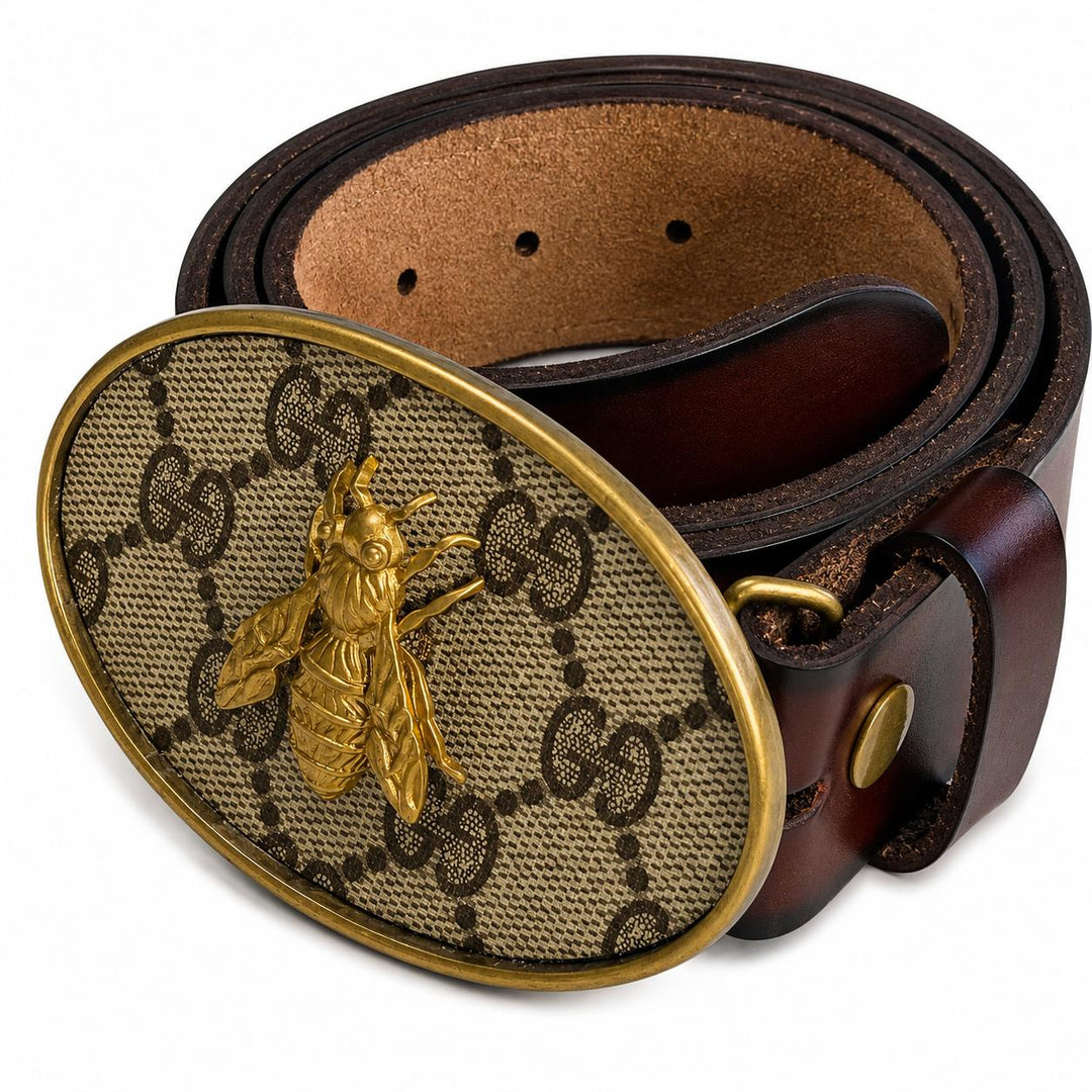 Women's Vintage Bee Buckle Leather Belt-Jewelry-Kevin's Fine Outdoor Gear & Apparel