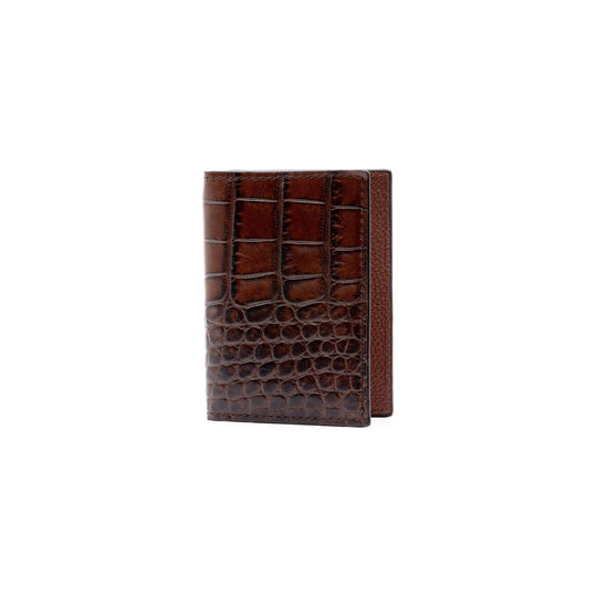 Martin Dingman Anthony Alligator Grain ID Wallet-Men's Accessories-Brown-Kevin's Fine Outdoor Gear & Apparel