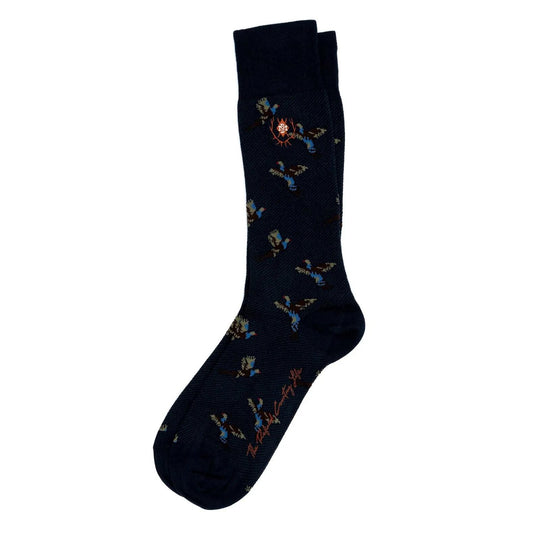 Martin Dingman Pheasant Peruvian Pima Cotton Socks-Men's Accessories-Navy-Kevin's Fine Outdoor Gear & Apparel