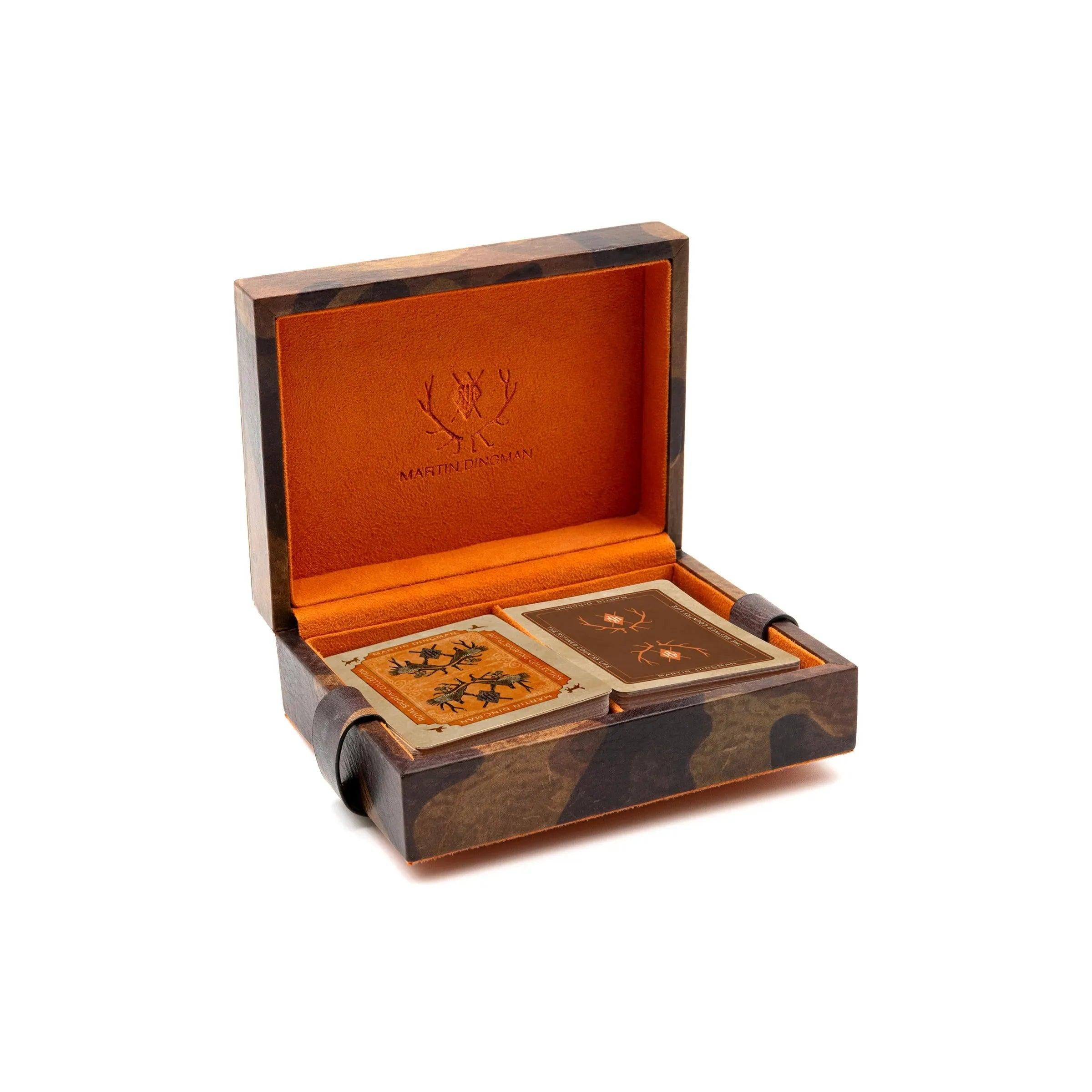 Martin Dingman Italian Saddle Leather Royal Flush Playing Cards Case-Home/Giftware-Kevin's Fine Outdoor Gear & Apparel