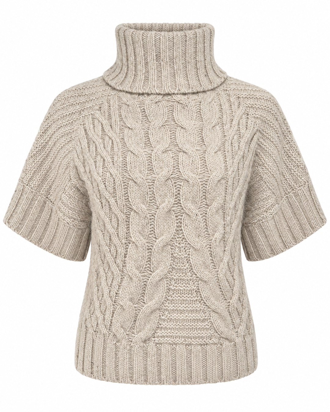 Autumn Cashmere Chunky Cable Tabard Relaxed Turtleneck