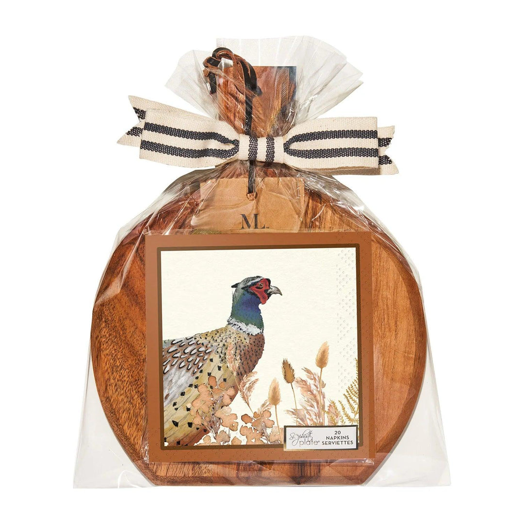 Sophistiplate 9.75" x 8" Acacia Board Gift Kit: Woodland Harvest-Home/Giftware-Kevin's Fine Outdoor Gear & Apparel