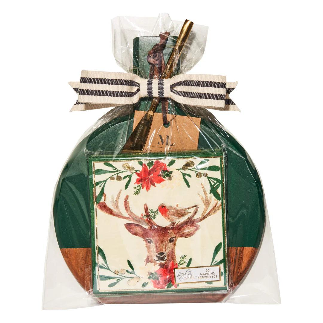 Sophistiplate 9.75" x 8" Acacia Board Gift Kit: Christmas Forest-Home/Giftware-Kevin's Fine Outdoor Gear & Apparel