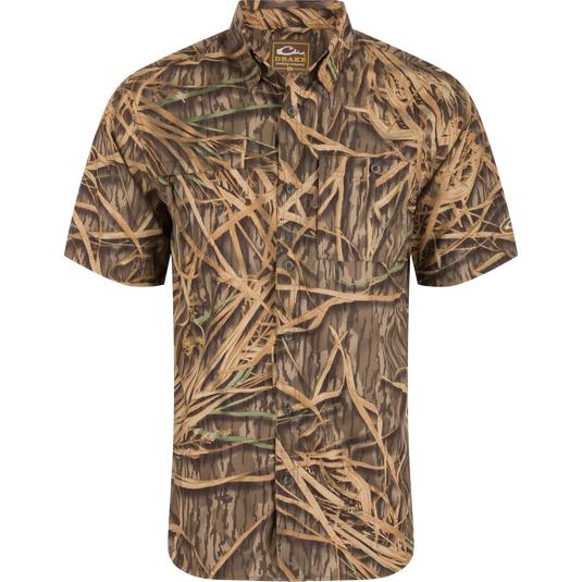 Drake 8-Shot Short Sleeve Flyweight Shirt-Men's Clothing-Original Shadow Grass-S-Kevin's Fine Outdoor Gear & Apparel
