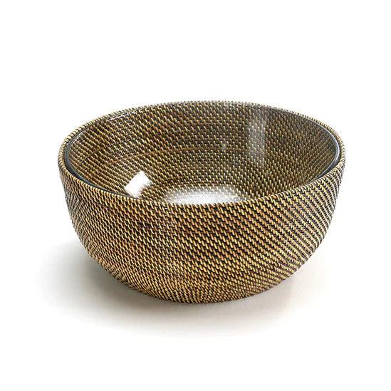 Wicker Salad and Serving Bowl with Glass 4QT Bowl-Home/Giftware-Kevin's Fine Outdoor Gear & Apparel